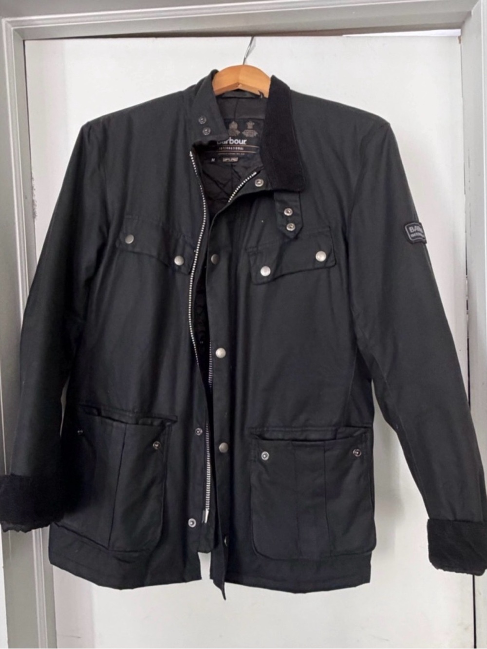Barbour Men's Black Military Field Waxed Jacket